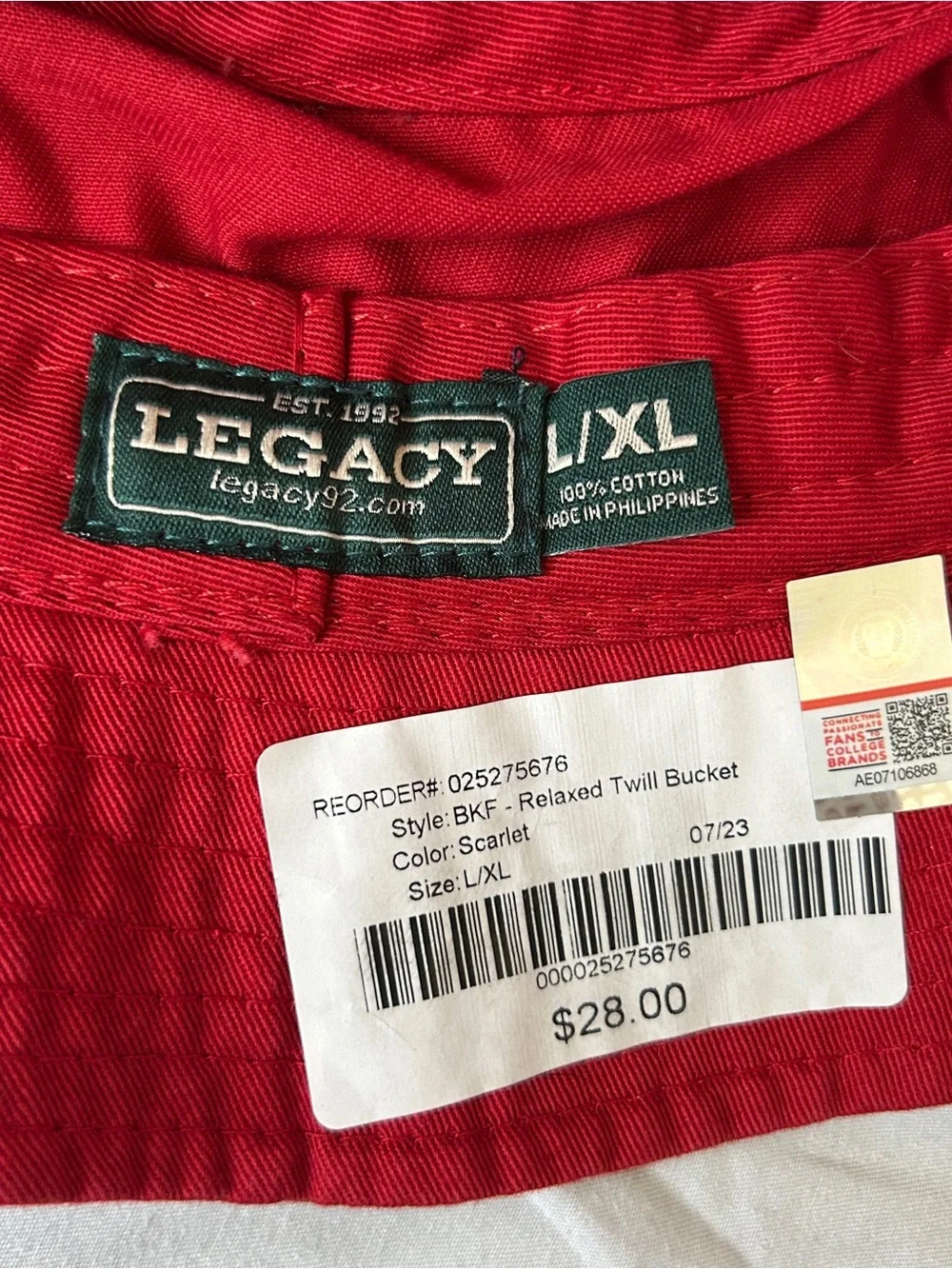 Logo cardinals red twill bucket hat L/XL